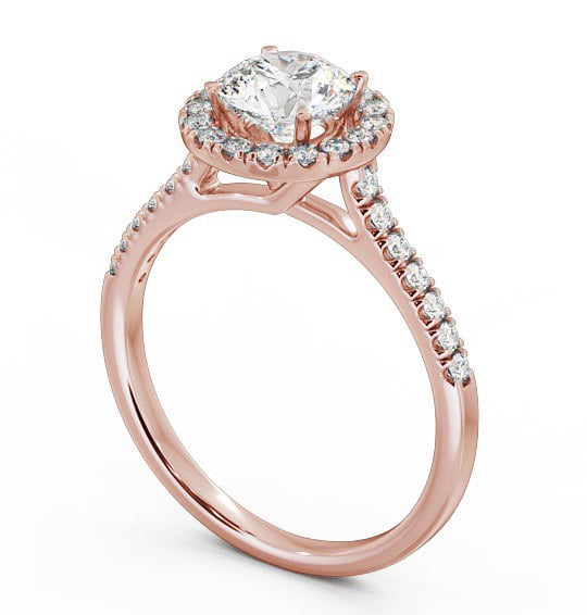 Halo Round Diamond Classic Engagement Ring 9K Rose Gold ENRD69_RG_THUMB1 