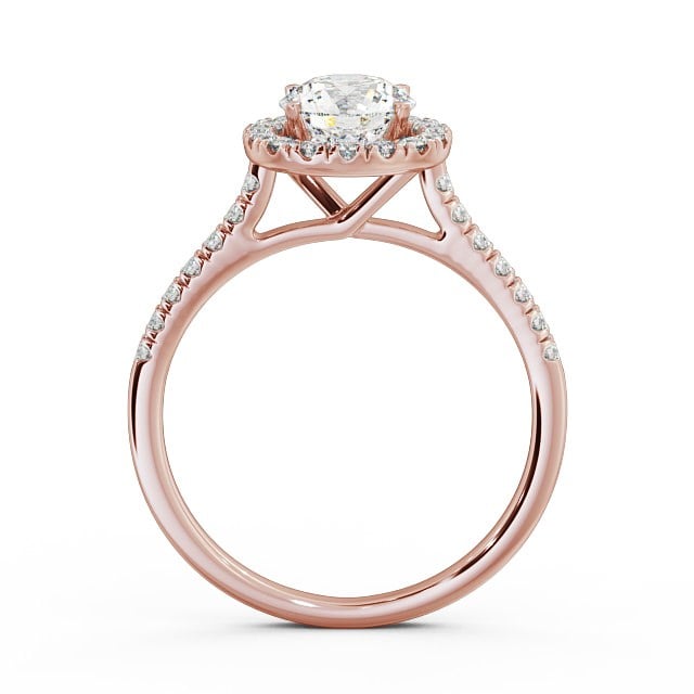 Halo Round Diamond Engagement Ring 18K Rose Gold - Isabelle ENRD69_RG_UP