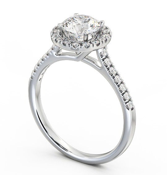 Halo Round Diamond Classic Engagement Ring Platinum ENRD69_WG_THUMB1