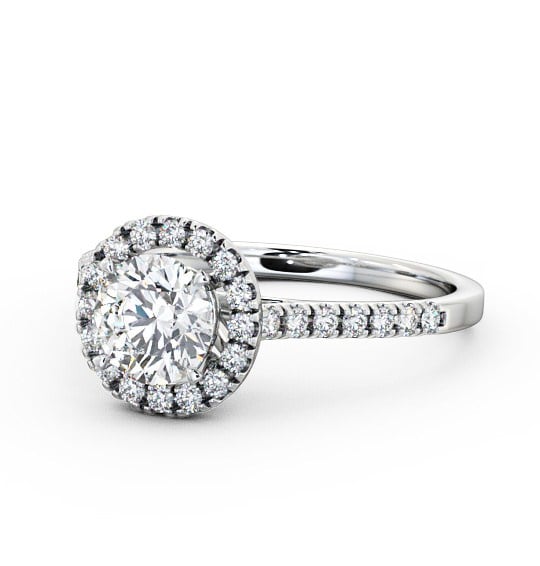 Halo Round Diamond Classic Engagement Ring 18K White Gold ENRD69_WG_THUMB2 