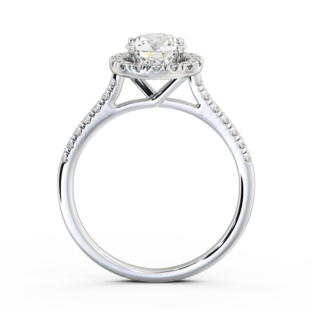 Halo Round Diamond Engagement Ring 9K White Gold - Isabelle ENRD69_WG_UP