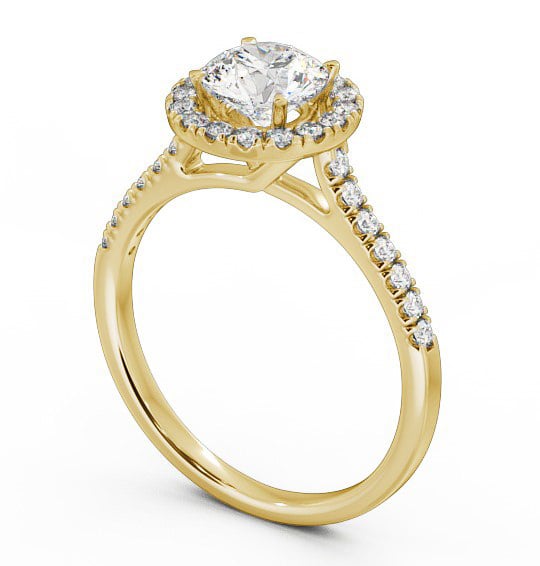 Halo Round Diamond Classic Engagement Ring 18K Yellow Gold ENRD69_YG_THUMB1 