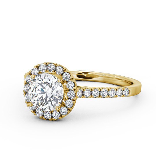 Halo Round Diamond Classic Engagement Ring 18K Yellow Gold ENRD69_YG_THUMB2 