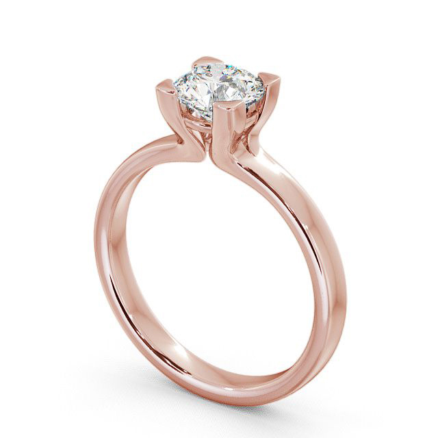Round Diamond Engagement Ring 9K Rose Gold Solitaire - Rainton