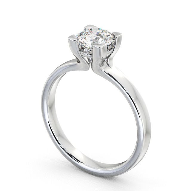 Round Diamond Engagement Ring 9K White Gold Solitaire - Rainton ENRD6_WG_SIDE