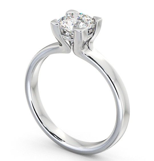 Round Diamond Modern Engagement Ring 18K White Gold Solitaire ENRD6_WG_THUMB1 