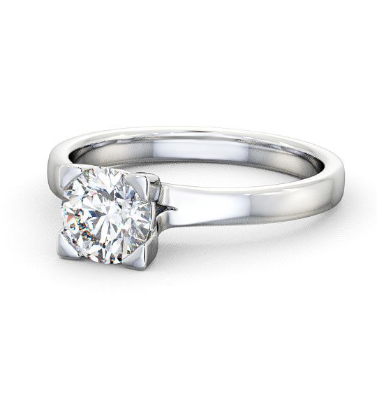 Rainton Round Diamond Engagement Ring Solitaire Contemporary Style ENRD6_WG_THUMB2 