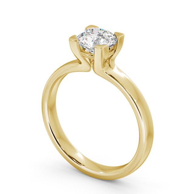 Round Diamond Engagement Ring 9K Yellow Gold Solitaire - Rainton ENRD6_YG_SIDE