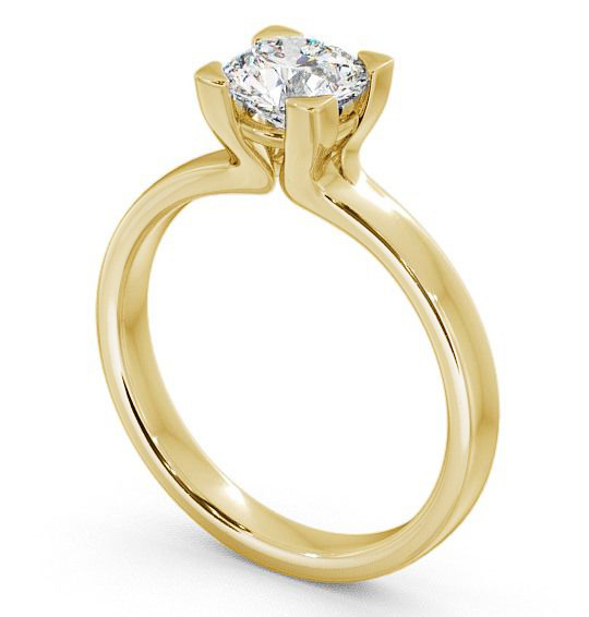 Round Diamond Modern Engagement Ring 9K Yellow Gold Solitaire ENRD6_YG_THUMB1