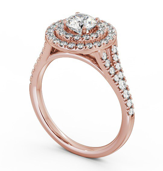 Halo Round Diamond Engagement Ring 9K Rose Gold - Victoria ENRD70_RG_THUMB1