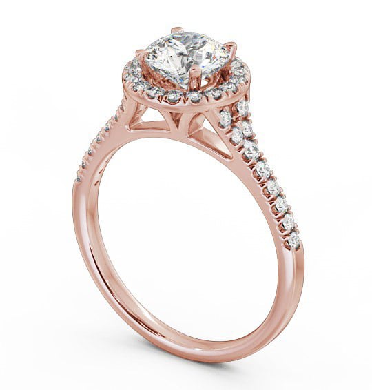 Halo Round Diamond Engagement Ring 18K Rose Gold - Rennes ENRD71_RG_THUMB1 