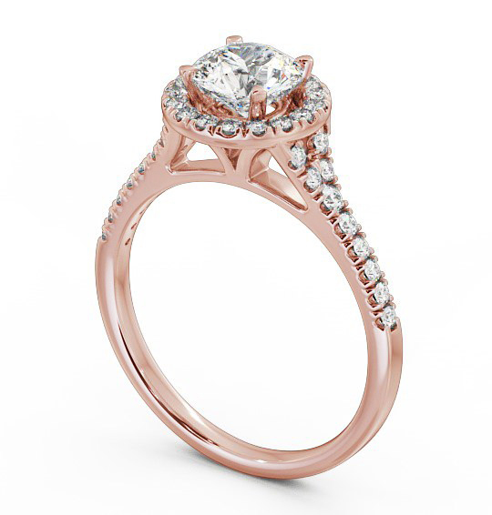 Halo Round Diamond Traditional Engagement Ring 9K Rose Gold ENRD71_RG_THUMB1 