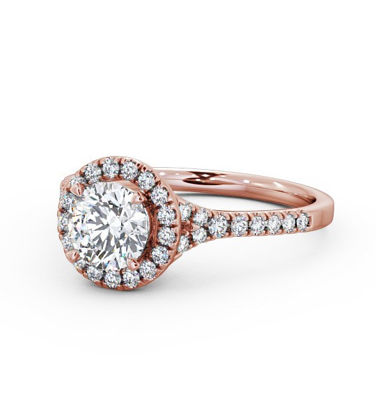  Halo Round Diamond Engagement Ring 9K Rose Gold - Rennes ENRD71_RG_THUMB2 