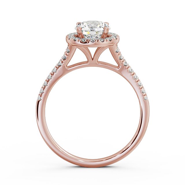 Halo Round Diamond Engagement Ring 9K Rose Gold - Rennes ENRD71_RG_UP