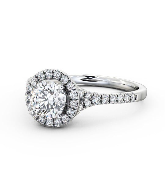  Halo Round Diamond Engagement Ring Platinum - Rennes ENRD71_WG_THUMB2 