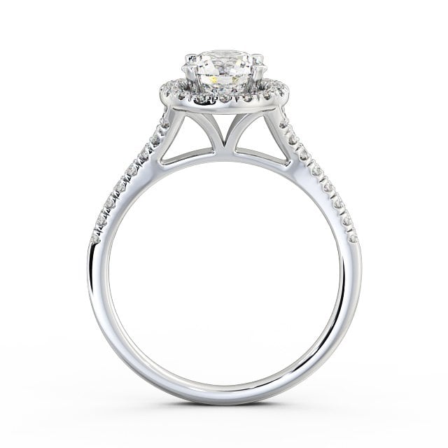 Halo Round Diamond Engagement Ring 9K White Gold - Rennes ENRD71_WG_UP