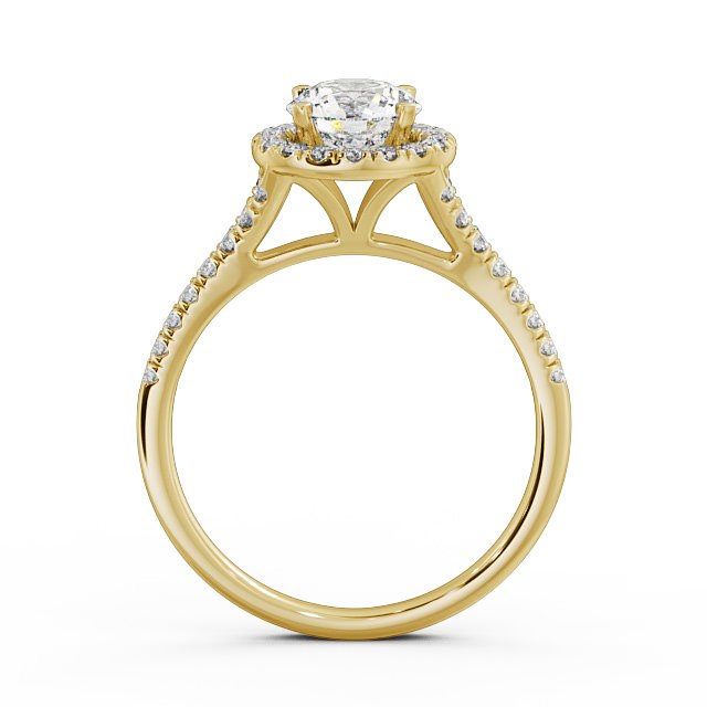 Halo Round Diamond Engagement Ring 18K Yellow Gold - Rennes ENRD71_YG_UP