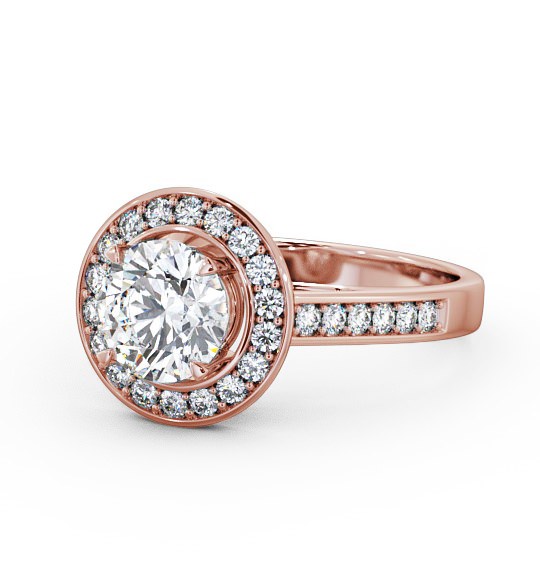  Halo Round Diamond Engagement Ring 18K Rose Gold - Lola ENRD72_RG_THUMB2 