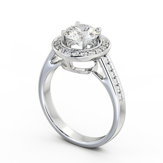 Halo Round Diamond Engagement Ring Palladium - Lola ENRD72_WG_SIDE