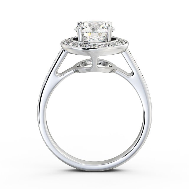 Halo Round Diamond Engagement Ring Palladium - Lola ENRD72_WG_UP