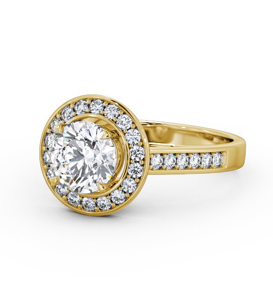  Halo Round Diamond Engagement Ring 18K Yellow Gold - Lola ENRD72_YG_THUMB2 