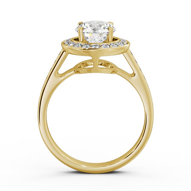 Halo Round Diamond Engagement Ring 18K Yellow Gold - Lola ENRD72_YG_UP