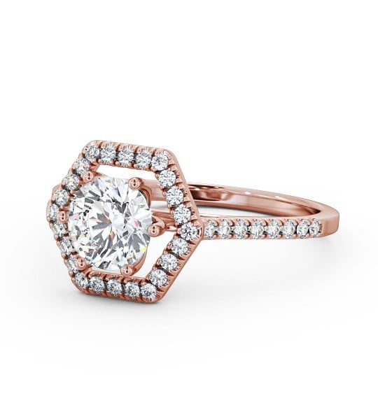  Halo Round Diamond Engagement Ring 9K Rose Gold - Larissa ENRD73_RG_THUMB2 