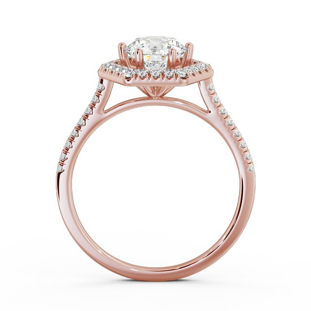 Halo Round Diamond Engagement Ring 9K Rose Gold - Larissa ENRD73_RG_UP