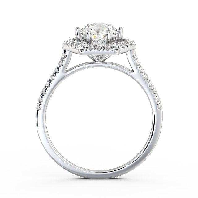 Halo Round Diamond Engagement Ring 18K White Gold - Larissa ENRD73_WG_UP