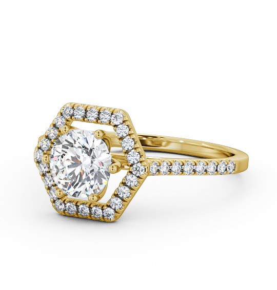 Halo Round Diamond Engagement Ring 9K Yellow Gold - Larissa ENRD73_YG_THUMB2 