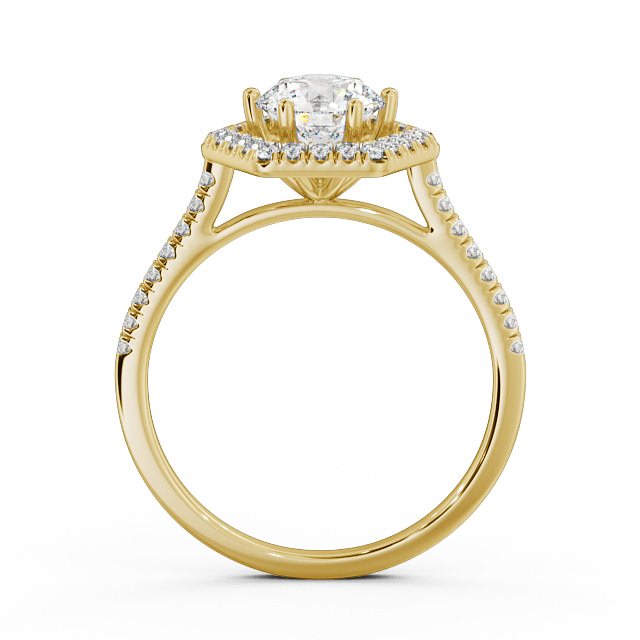 Halo Round Diamond Engagement Ring 9K Yellow Gold - Larissa ENRD73_YG_UP