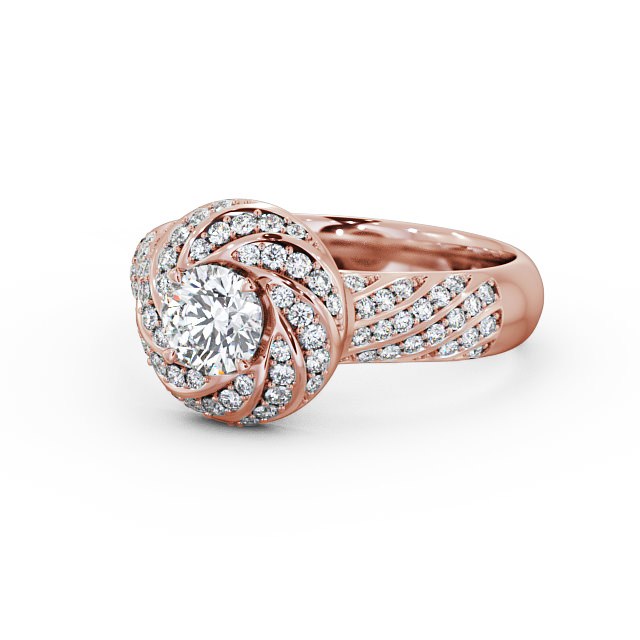 Halo 0.90ct Round Diamond Engagement Ring 18K Rose Gold - Eloise ENRD74_RG_FLAT