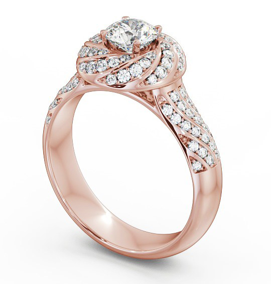 Halo 0.90ct Round Diamond Exquisite Engagement Ring 9K Rose Gold ENRD74_RG_THUMB1 