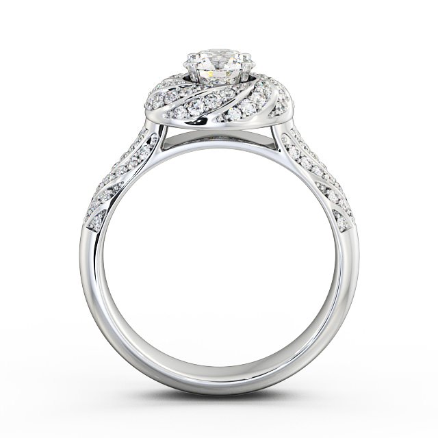Halo 0.90ct Round Diamond Engagement Ring Platinum - Eloise ENRD74_WG_UP