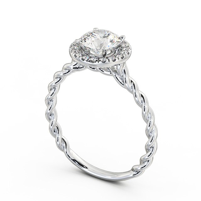 Halo Round Diamond Engagement Ring 9K White Gold - Clarissa ENRD75_WG_SIDE