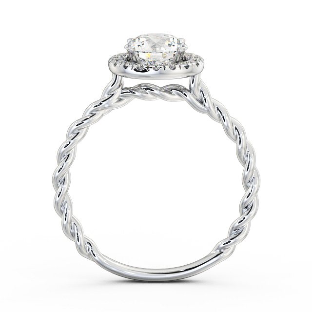 Halo Round Diamond Engagement Ring 9K White Gold - Clarissa ENRD75_WG_UP