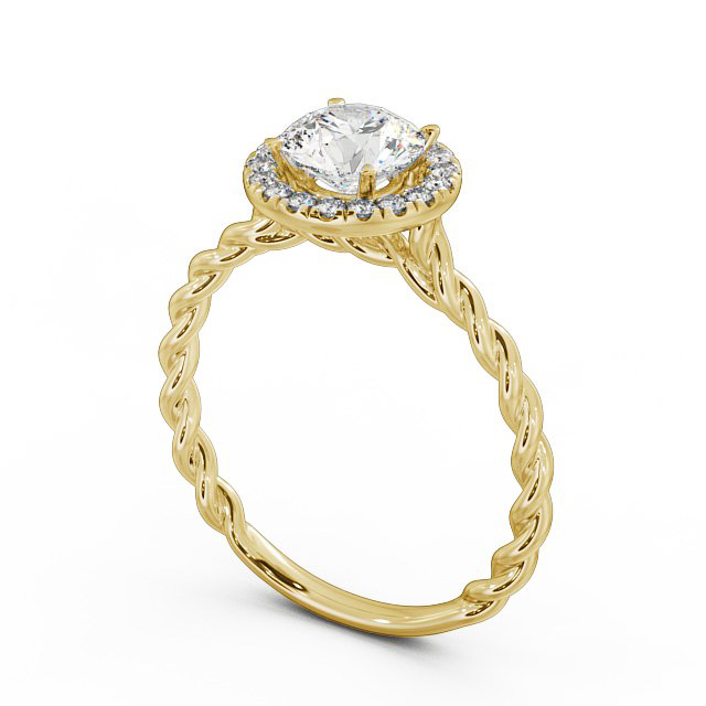 Halo Round Diamond Engagement Ring 18K Yellow Gold - Clarissa ENRD75_YG_SIDE