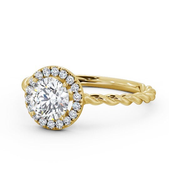 Halo Round Diamond Rope Style Band Engagement Ring 18K Yellow Gold ENRD75_YG_THUMB2 