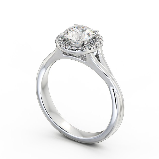 Halo Round Diamond Engagement Ring Palladium - Bethany ENRD76_WG_SIDE