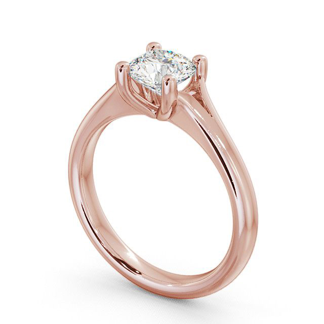 Round Diamond Engagement Ring 9K Rose Gold Solitaire - Veraby ENRD7_RG_SIDE