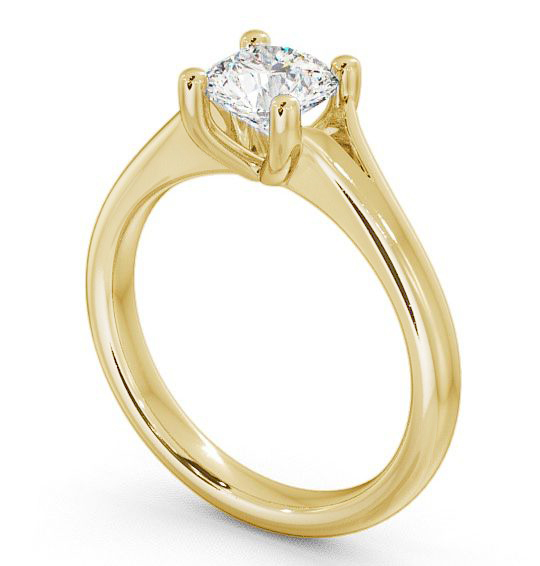 Round Diamond Split Band Engagement Ring 9K Yellow Gold Solitaire ENRD7_YG_THUMB1