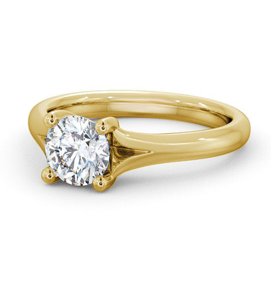 Veraby Round Diamond Engagement Ring V-Shaped Split Band ENRD7_YG_THUMB2 