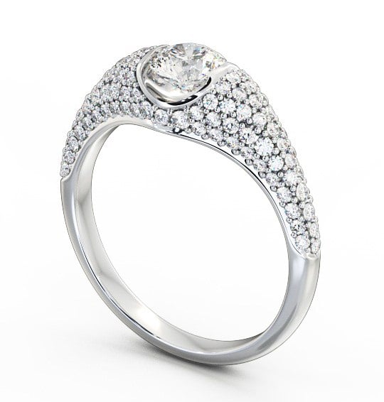 Pave 1.02ct Round Diamond Tension Set Engagement Ring 9K White Gold Solitaire ENRD83_WG_THUMB1 
