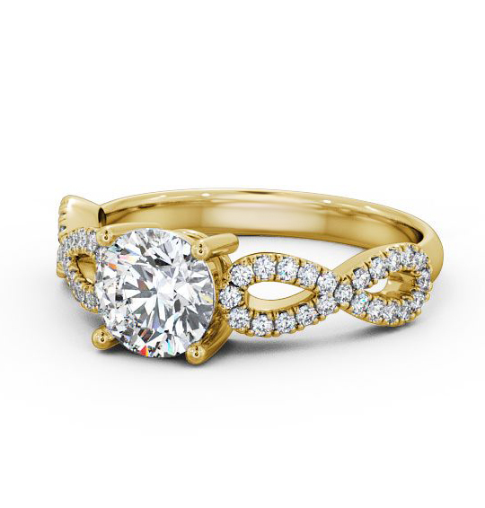 Milan Round Diamond Engagement Ring Side Stones Infinity Band ENRD84_YG_THUMB2 