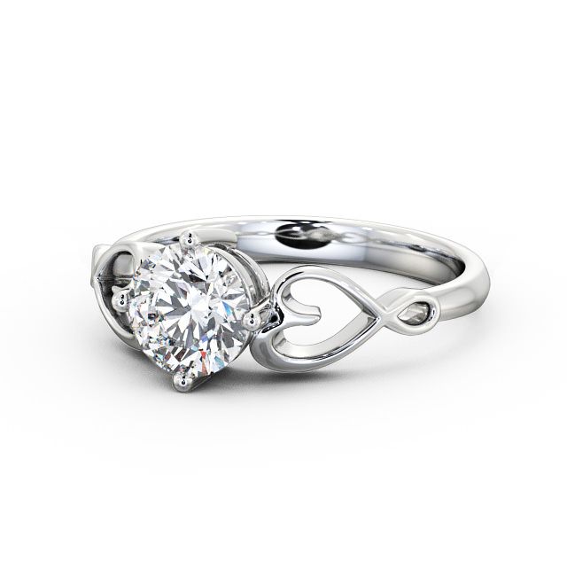 Round Diamond Engagement Ring 9K White Gold Solitaire - Tamara ENRD85_WG_FLAT