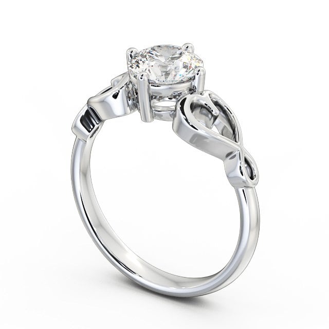 Round Diamond Engagement Ring 9K White Gold Solitaire - Tamara ENRD85_WG_SIDE