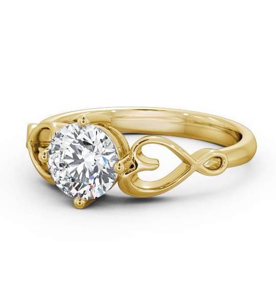 Tamara Round Diamond Engagement Ring Four Claw ENRD85_YG_THUMB2 