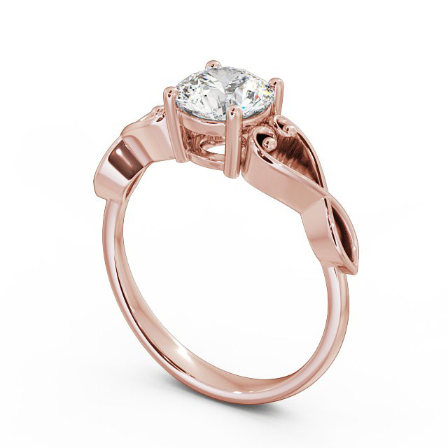Round Diamond Engagement Ring 9K Rose Gold Solitaire - Romina ENRD86_RG_SIDE