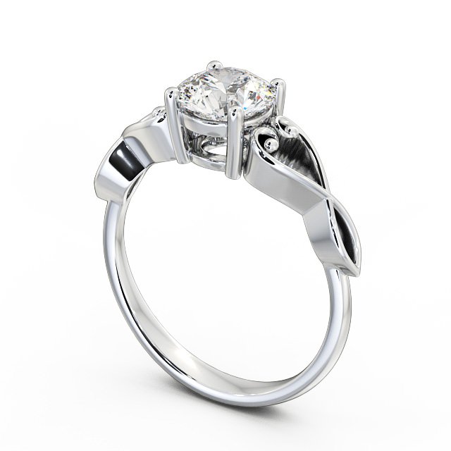 Round Diamond Engagement Ring 18K White Gold Solitaire - Romina ENRD86_WG_SIDE
