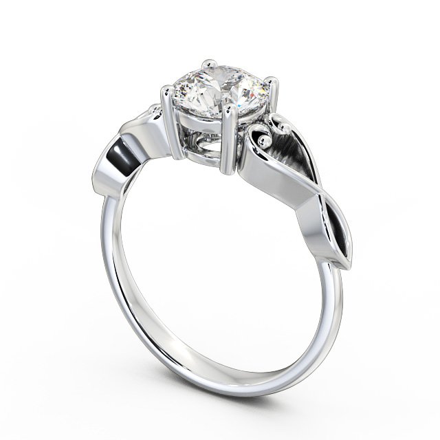 Round Diamond Engagement Ring Palladium Solitaire - Romina ENRD86_WG_SIDE